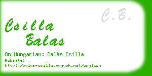 csilla balas business card